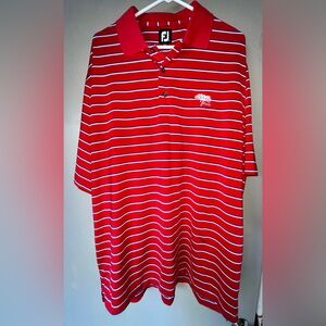 NBW: FootJoy Men’s Striped Golf Polo, red white & blue, size XL